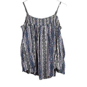 Cato Blouse 18/20W Womens Boho Peasant Cottage Core Printed Sleeveless Top